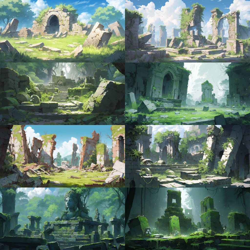 Ruins 130 background illustrations