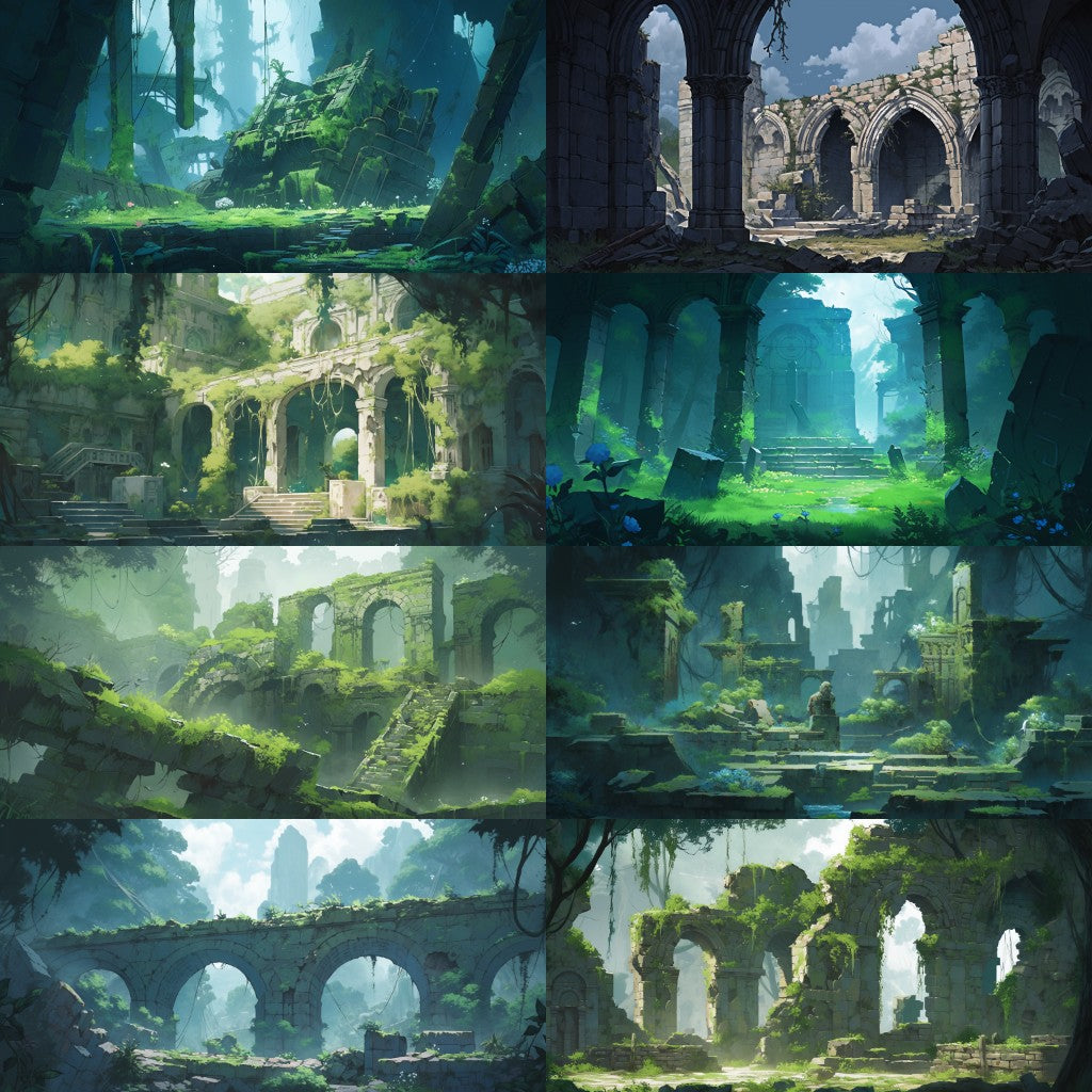 Ruins 130 background illustrations