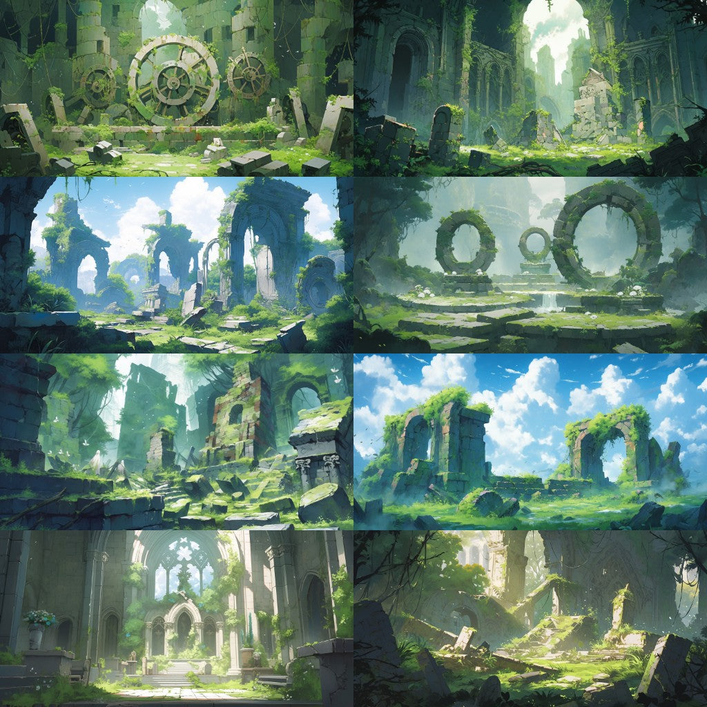 Ruins 130 background illustrations