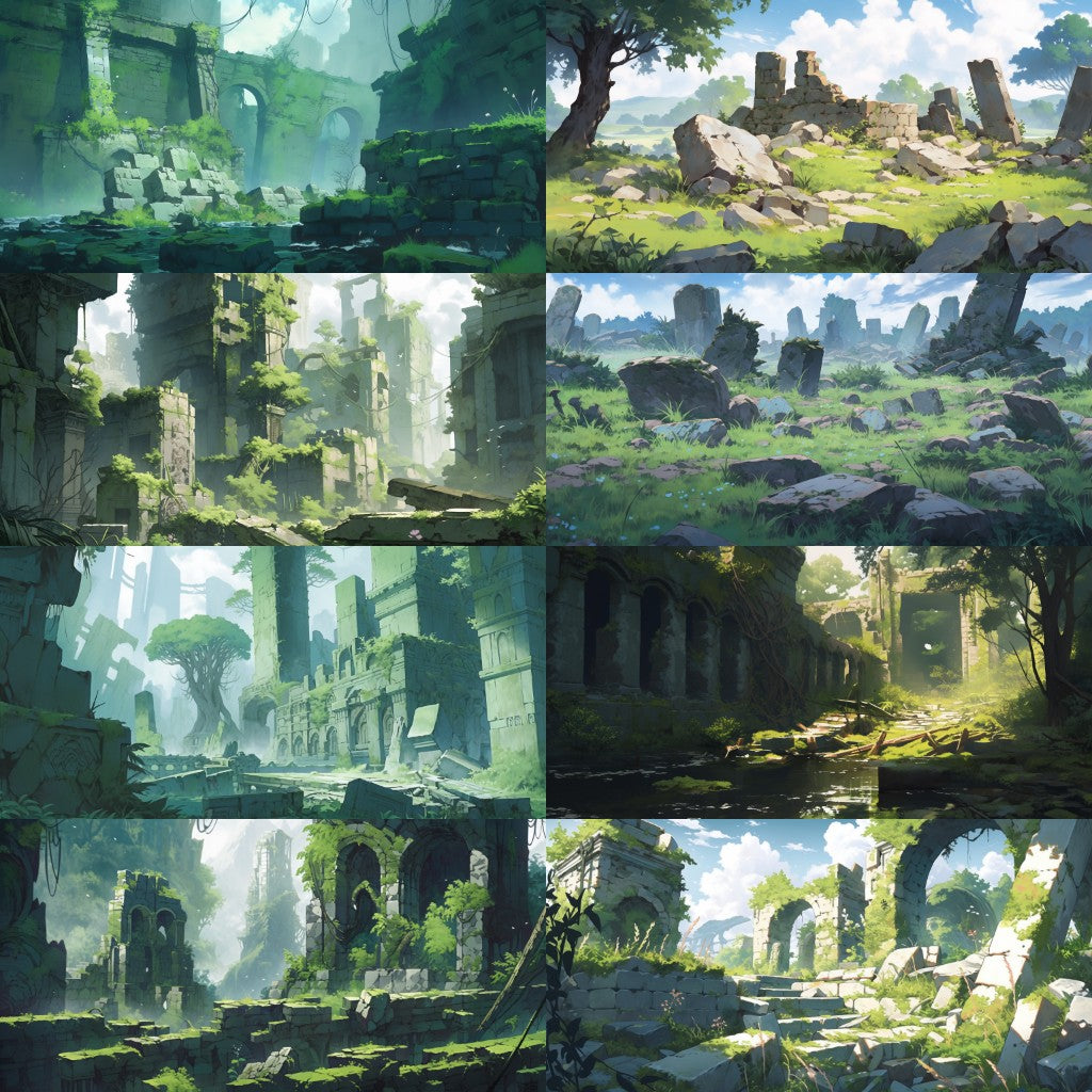 Ruins 130 background illustrations