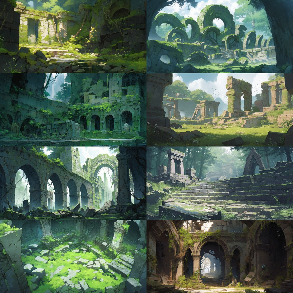 Ruins 130 background illustrations