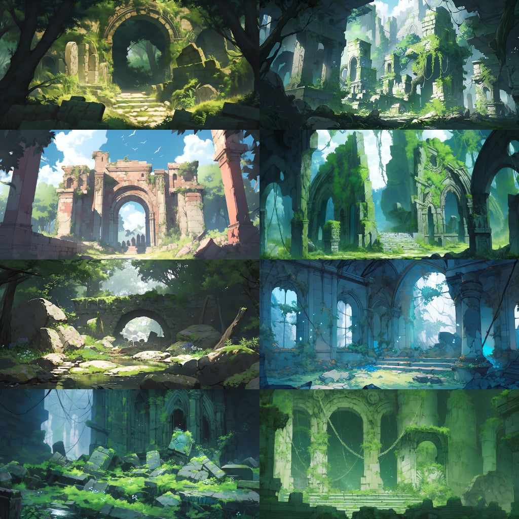 Ruins 130 background illustrations