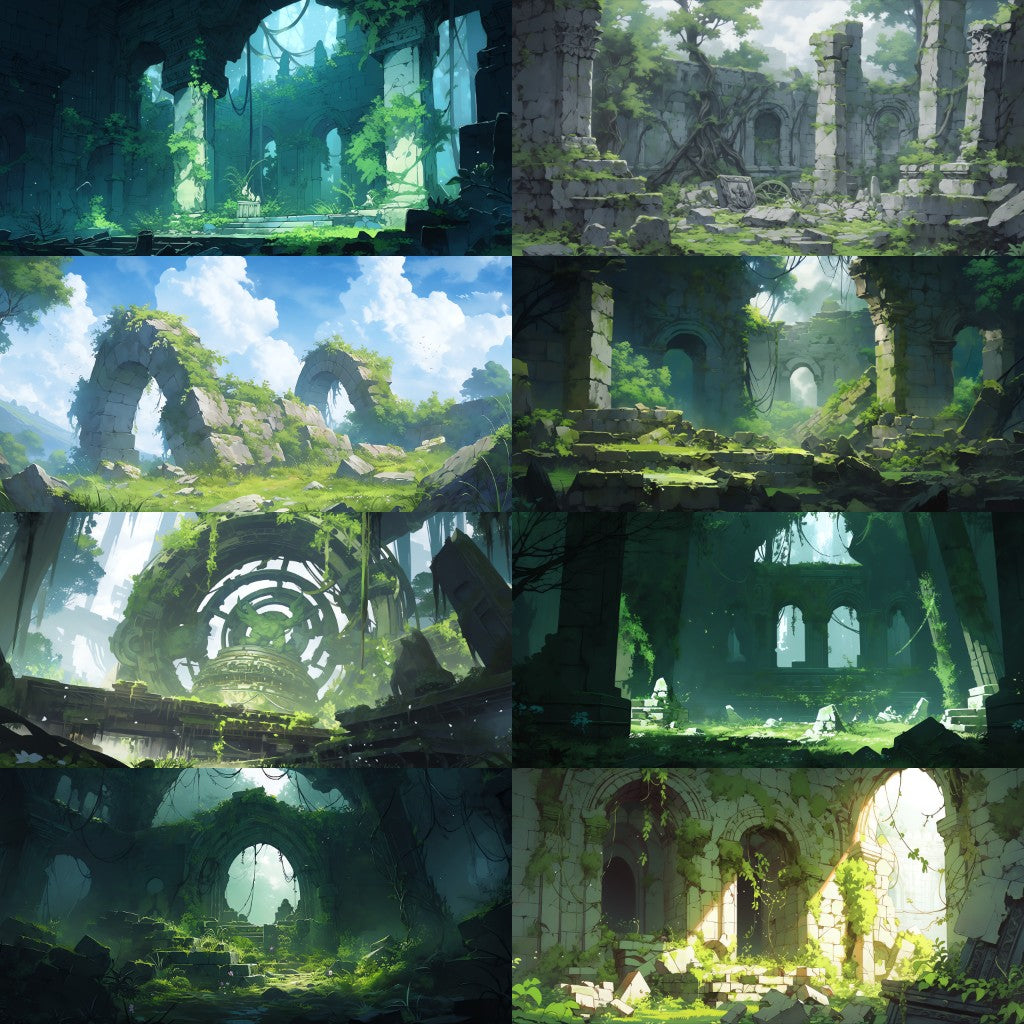 Ruins 130 background illustrations