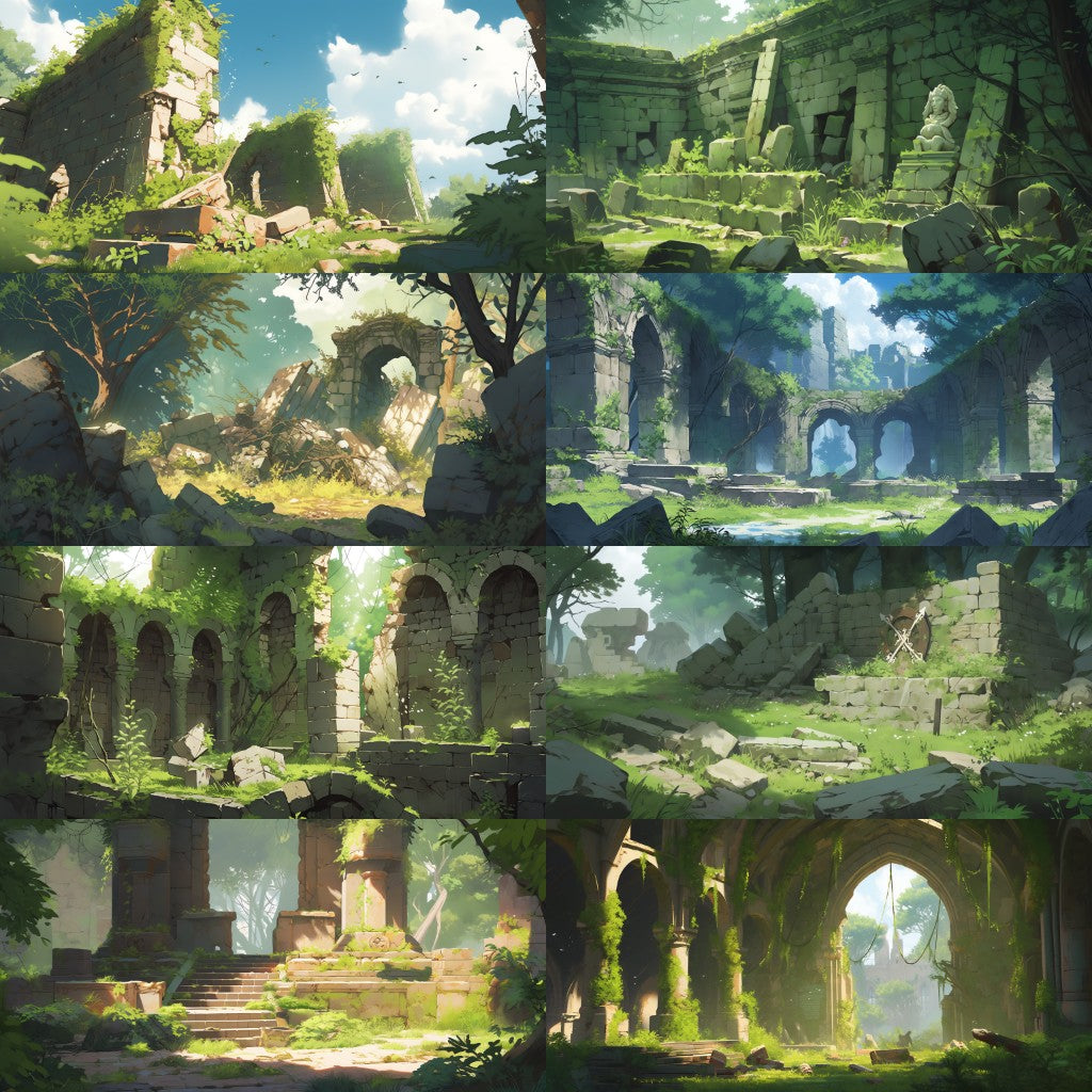 Ruins 130 background illustrations