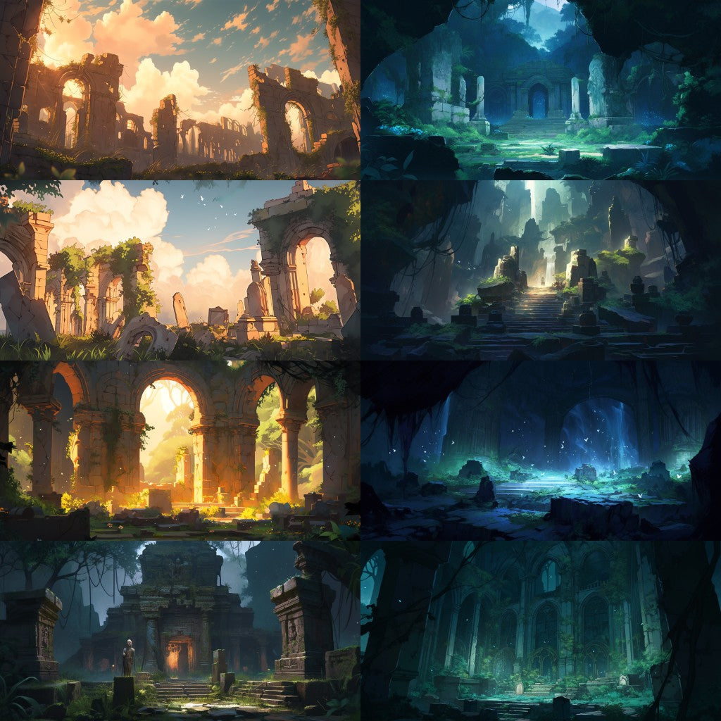 Ruins 130 background illustrations