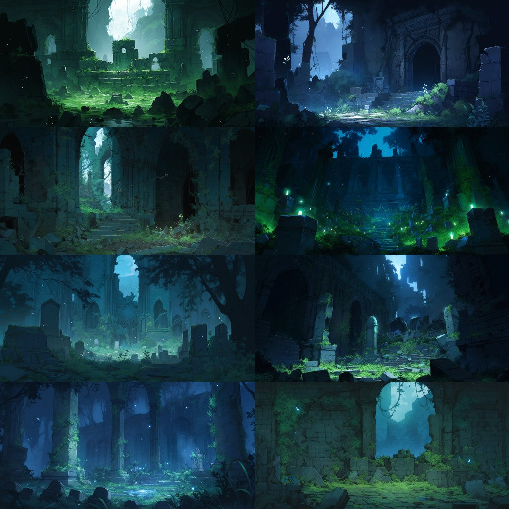 Ruins 130 background illustrations