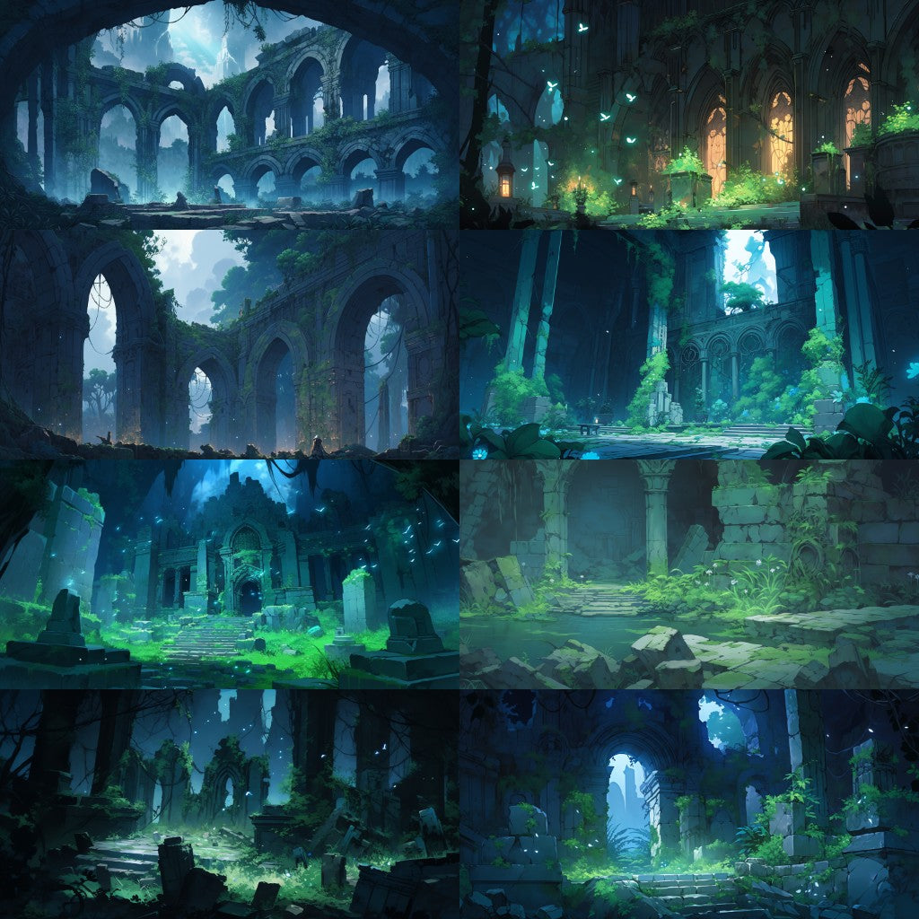 Ruins 130 background illustrations