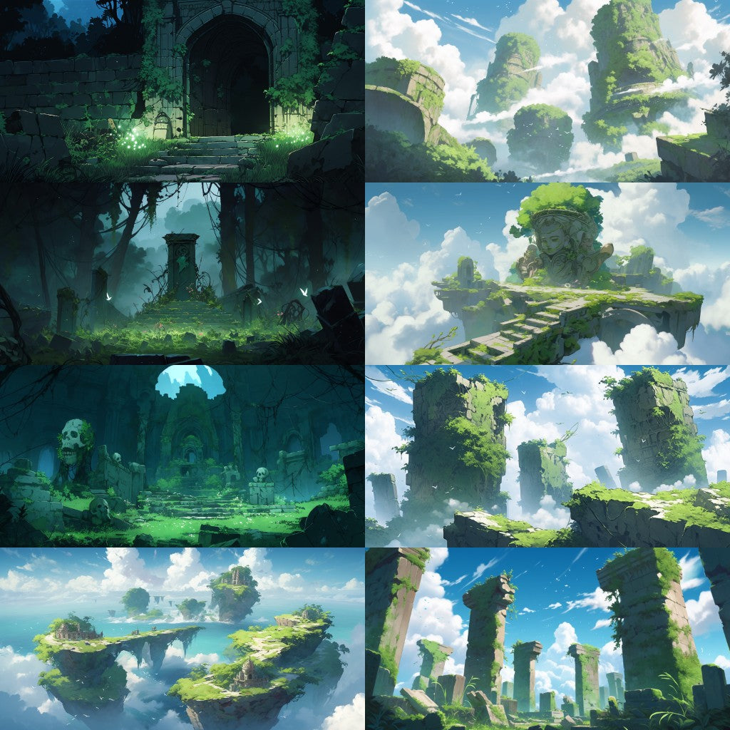 Ruins 130 background illustrations