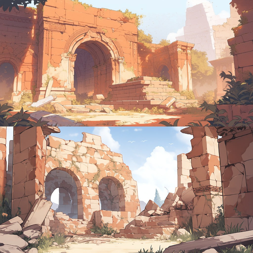 Ruins 130 background illustrations