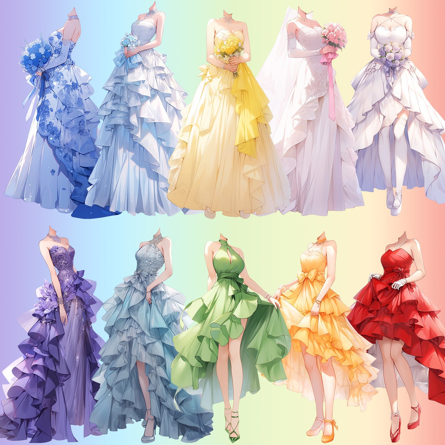 Dress 50 standing illustration (Female)