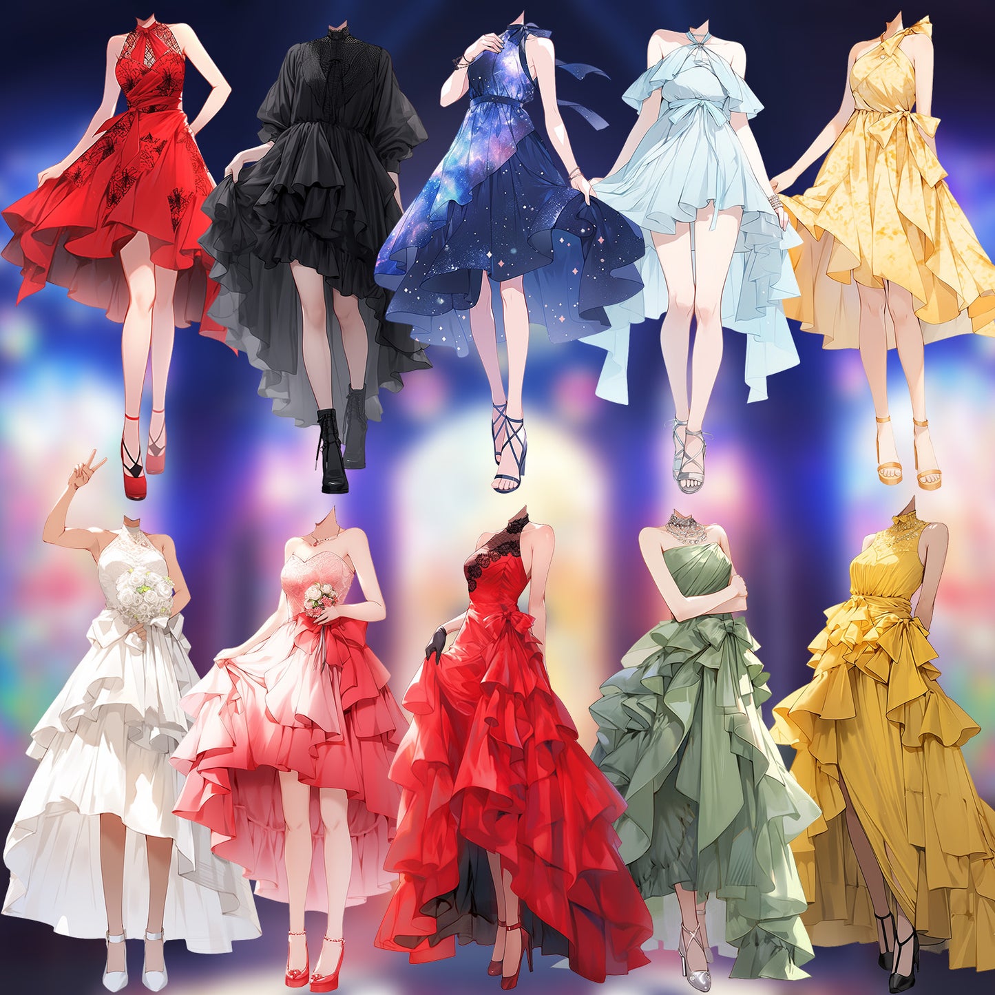 Dress 50 standing illustration (Female)