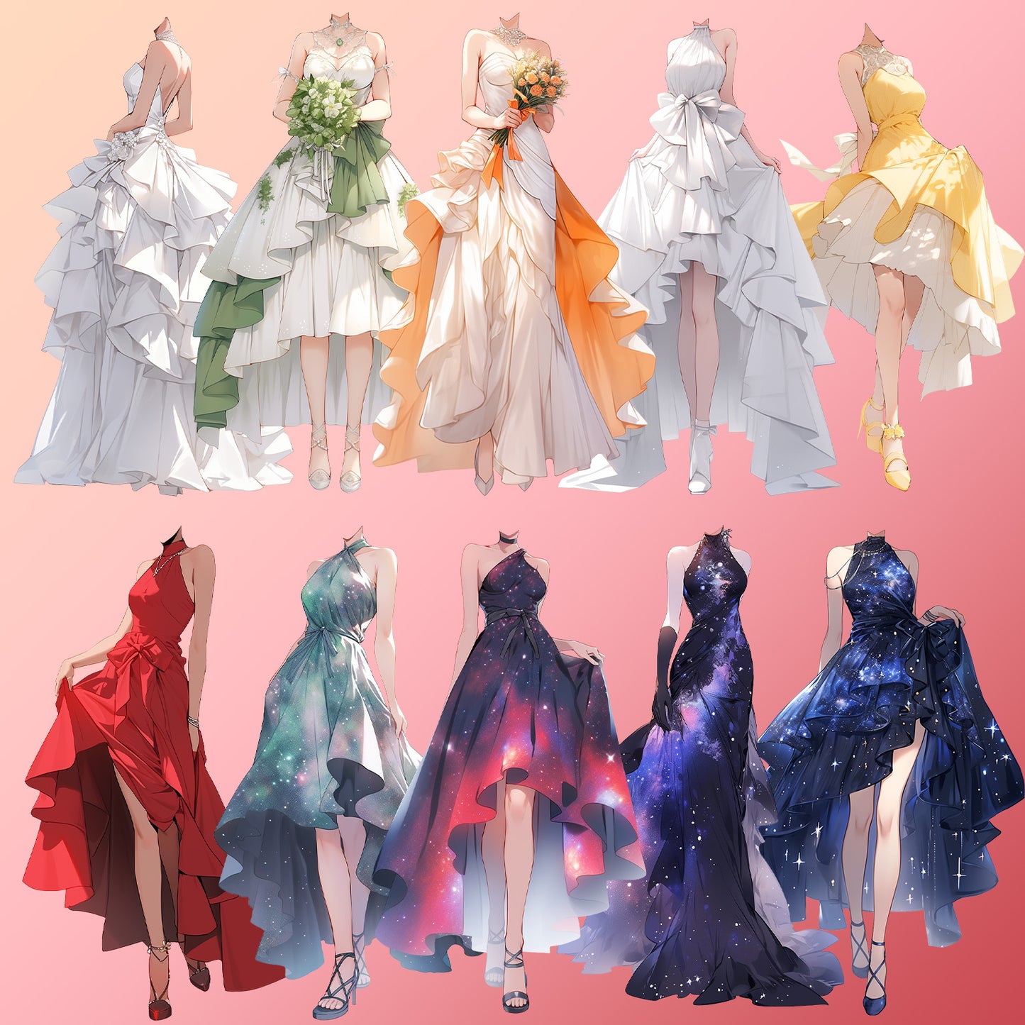 Dress 50 standing illustration (Female)