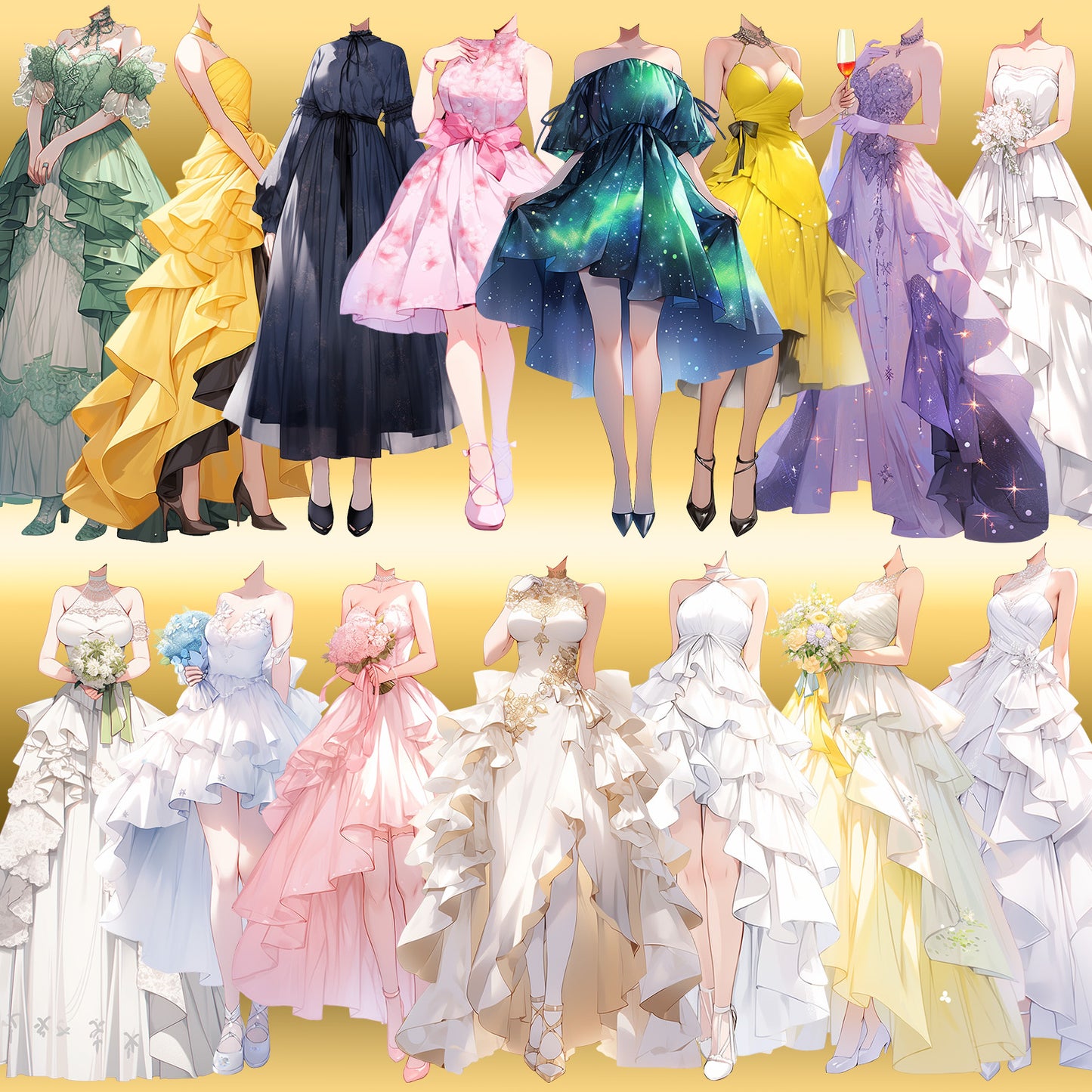Dress 50 standing illustration (Female)