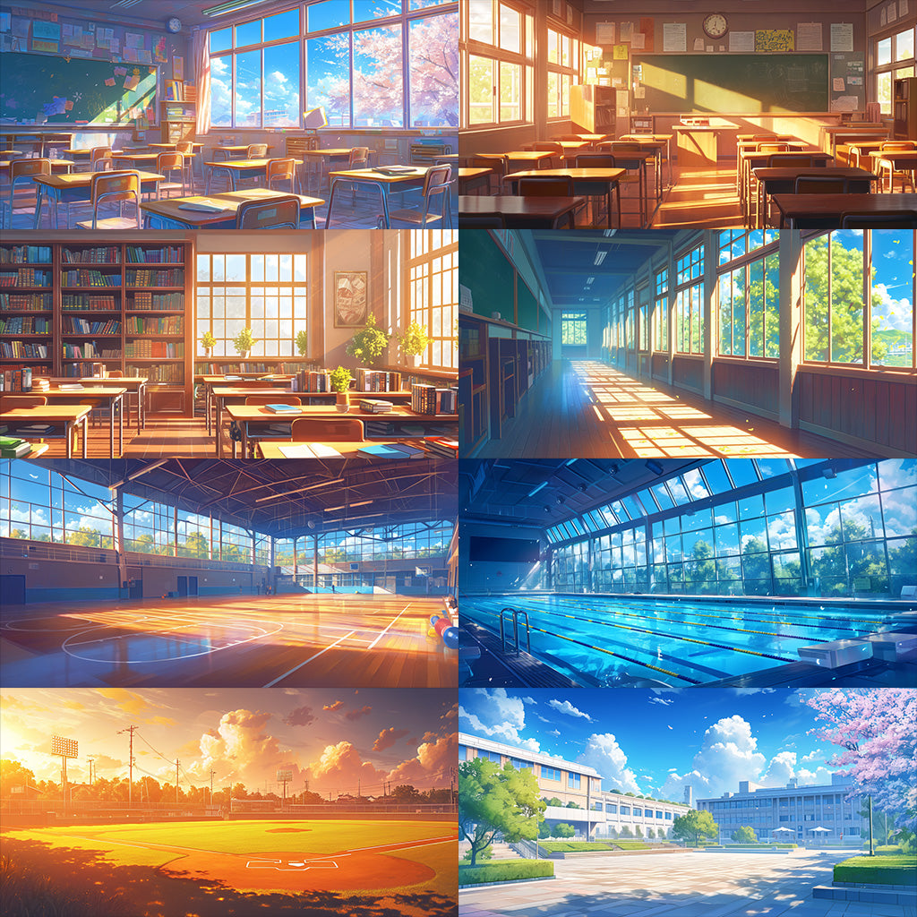 School 300 background illustrations