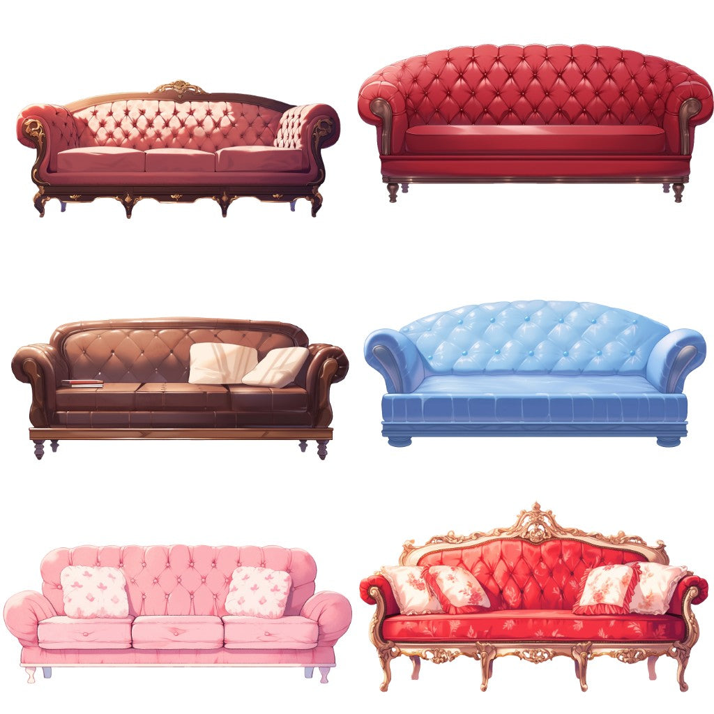 Sofa 55 Illustrations (Transparent PNG)