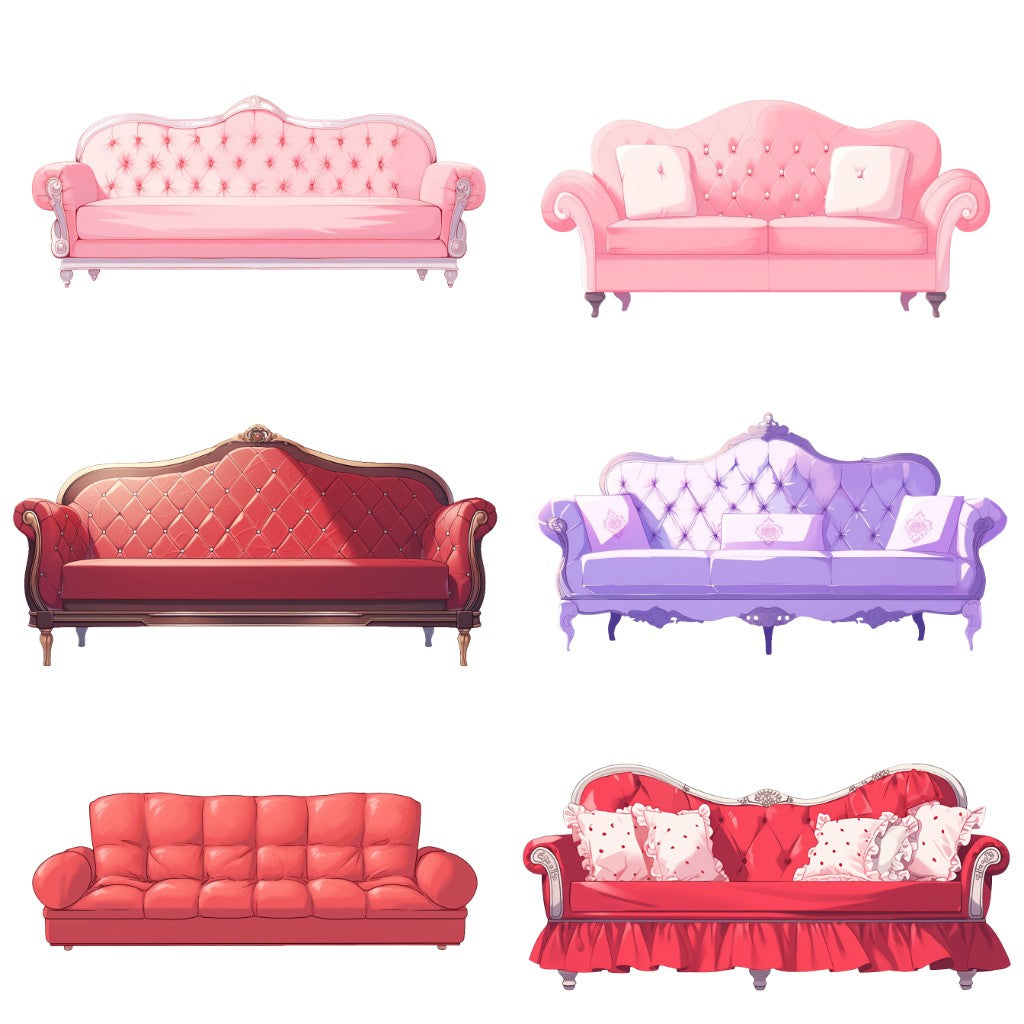 Sofa 55 Illustrations (Transparent PNG)