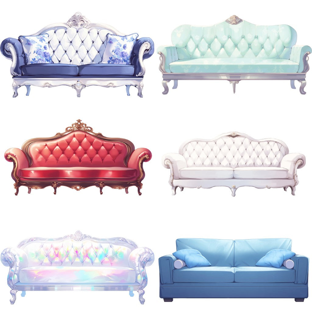 Sofa 55 Illustrations (Transparent PNG)