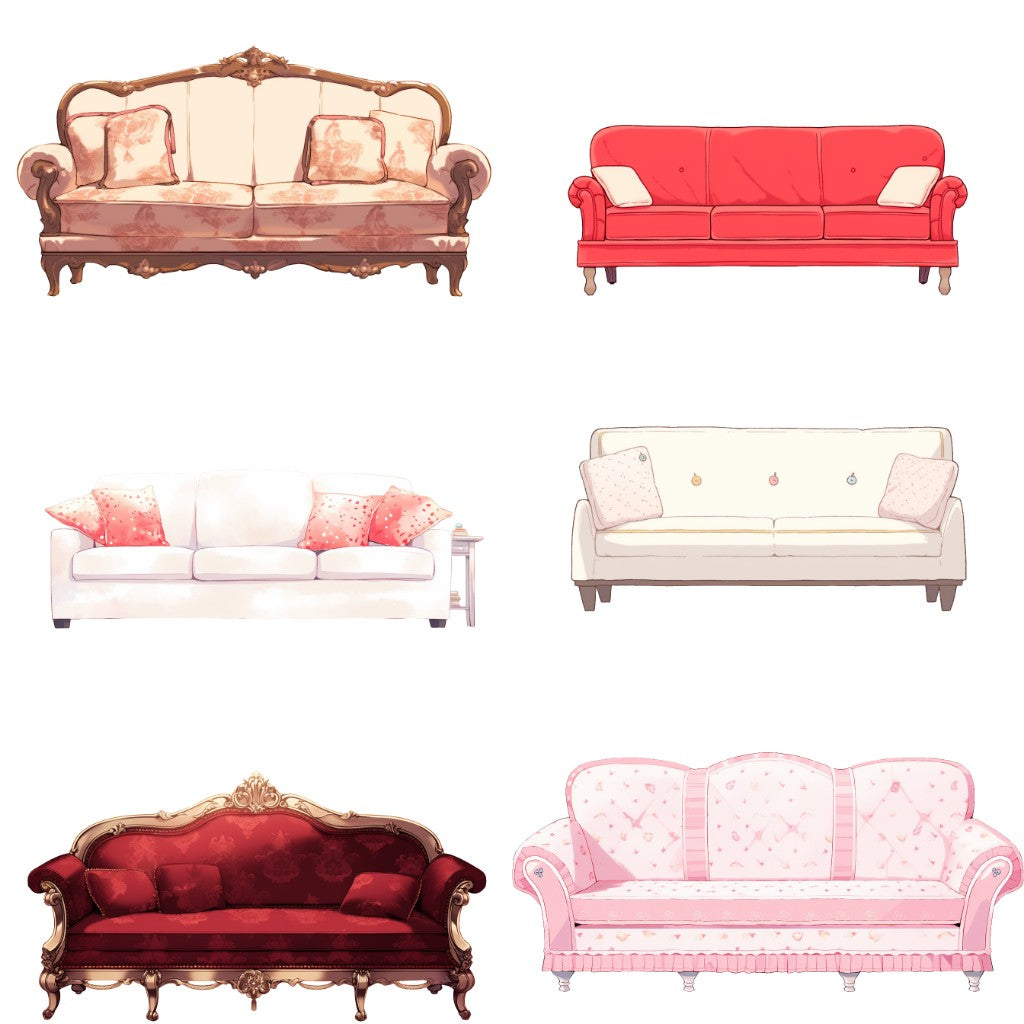 Sofa 55 Illustrations (Transparent PNG)
