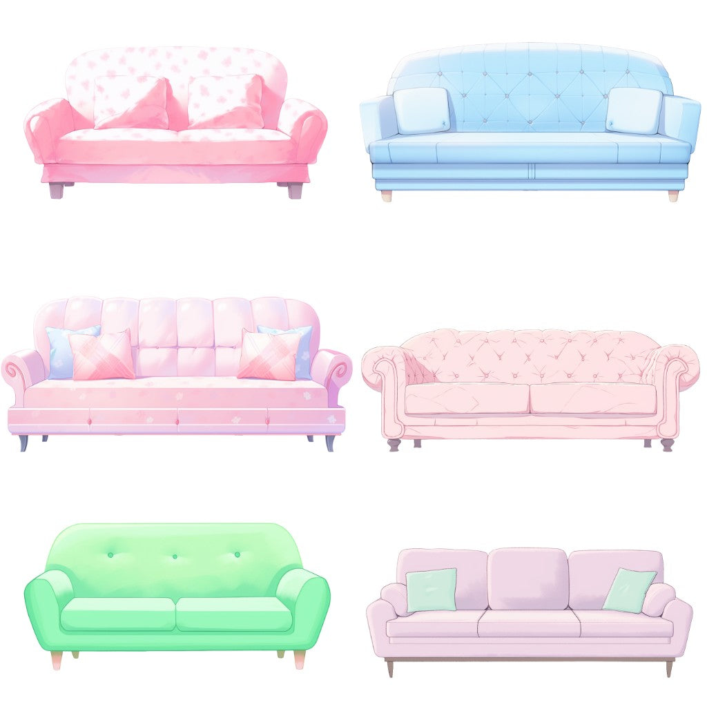 Sofa 55 Illustrations (Transparent PNG)