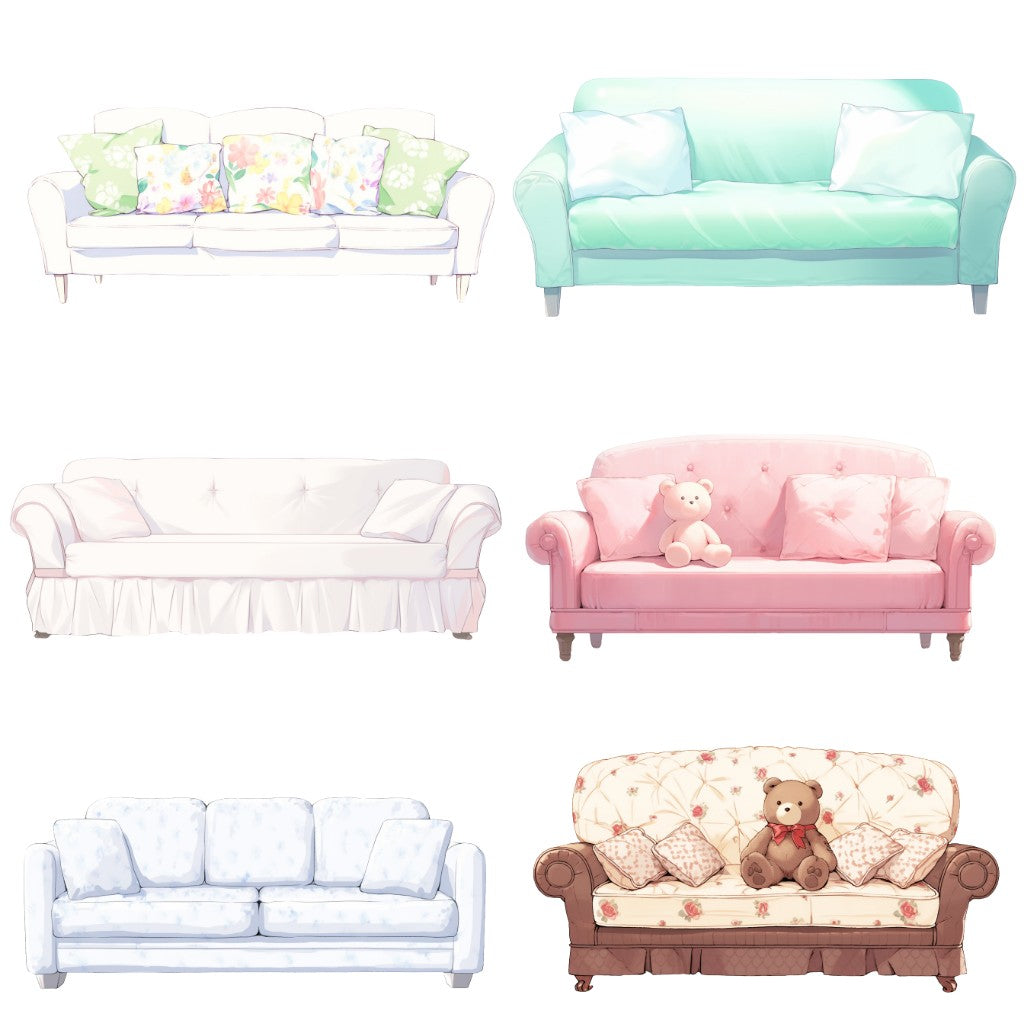 Sofa 55 Illustrations (Transparent PNG)