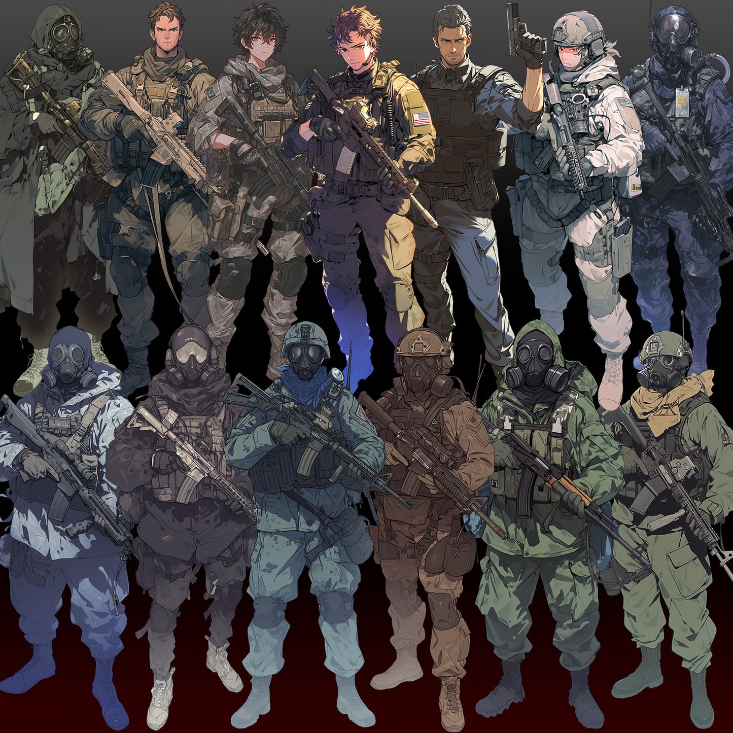 Special forces 30 standing illustration (Full-body)
