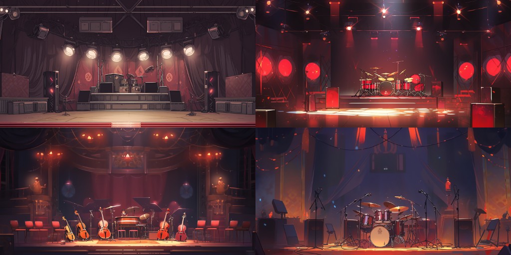 Stage No.1 100 background illustrations