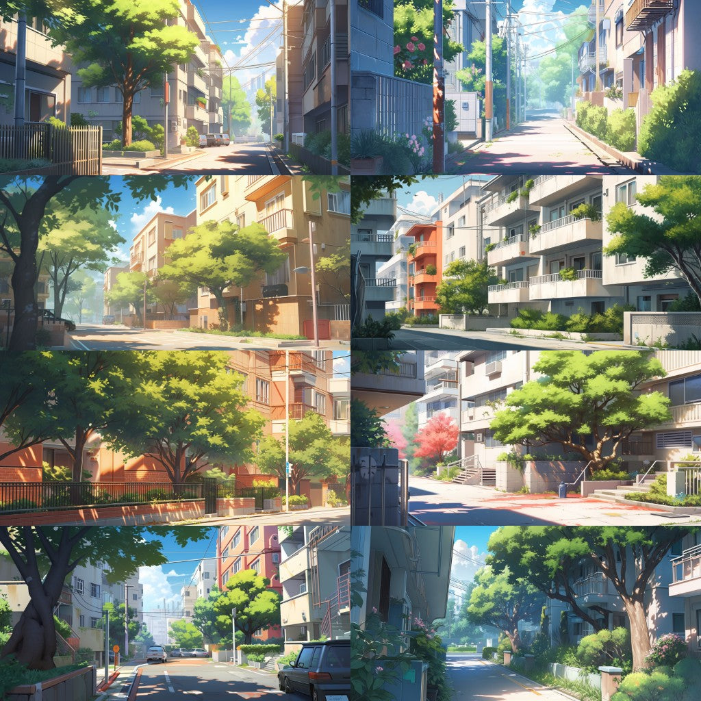 Residential area 180 background illustrations