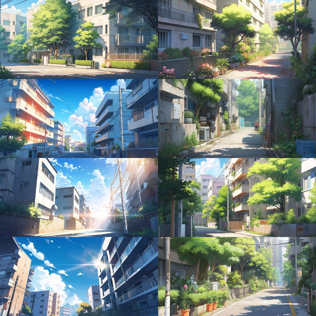 Residential area 180 background illustrations
