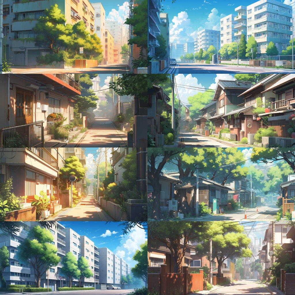Residential area 180 background illustrations