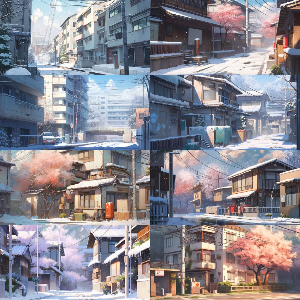 Residential area 180 background illustrations