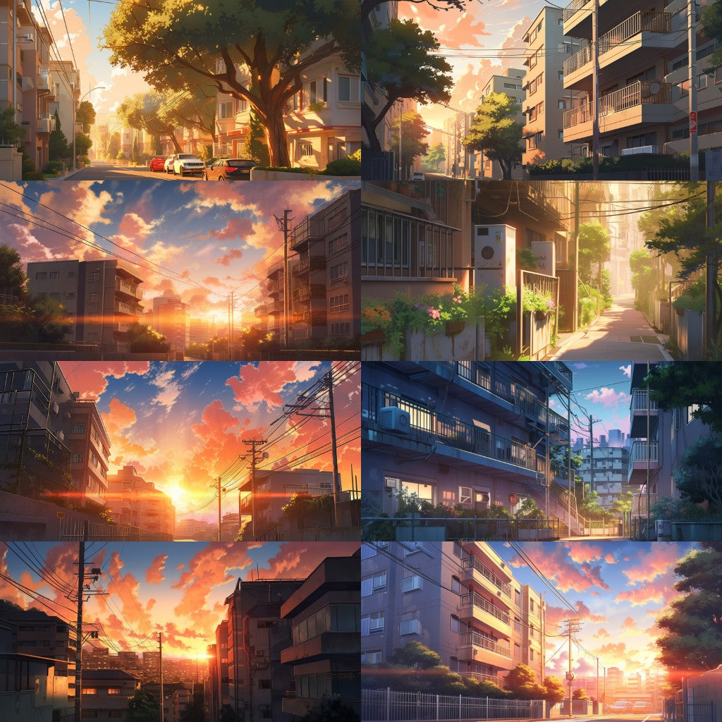 Residential area 180 background illustrations