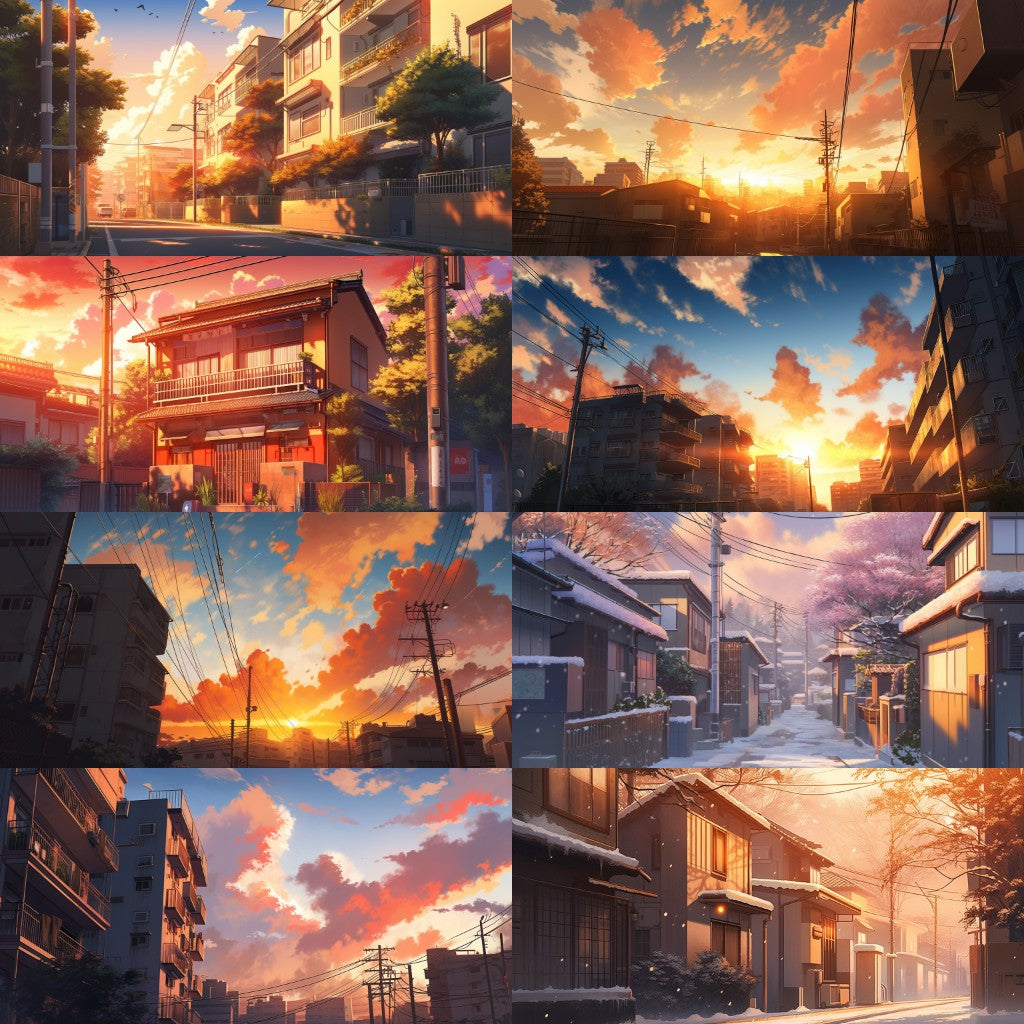 Residential area 180 background illustrations