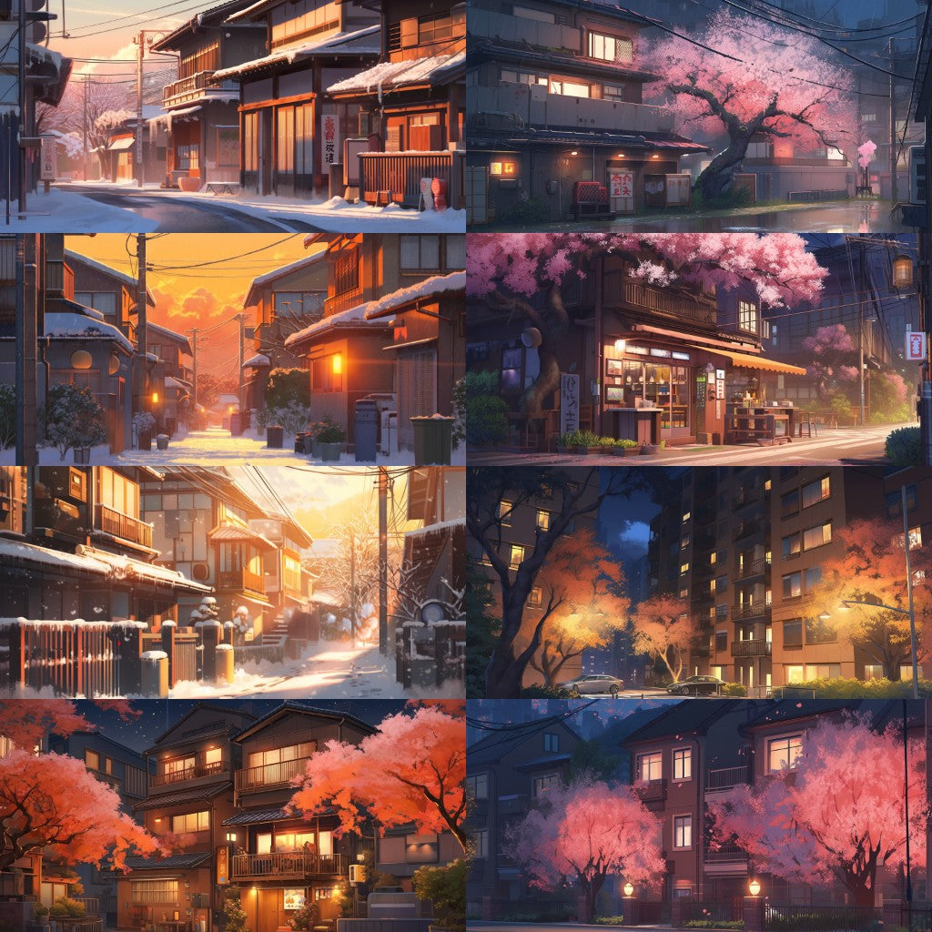 Residential area 180 background illustrations