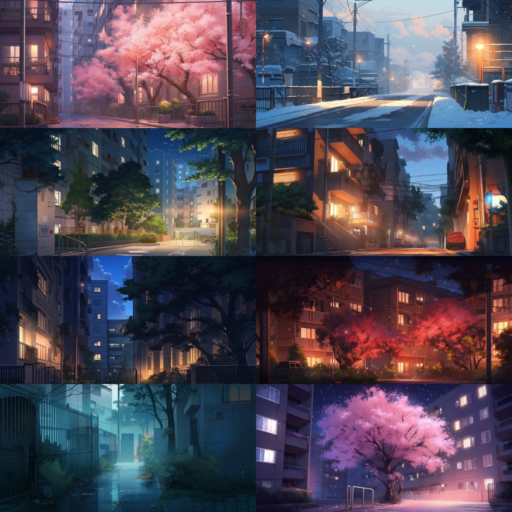 Residential area 180 background illustrations