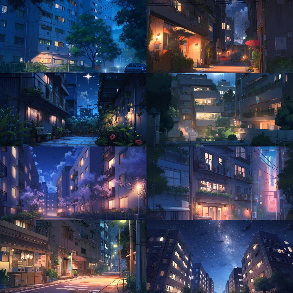 Residential area 180 background illustrations