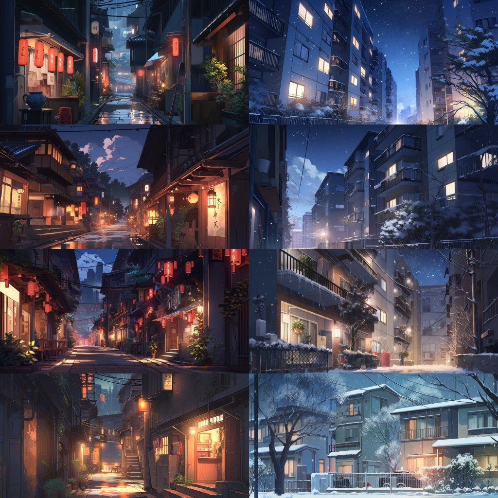Residential area 180 background illustrations