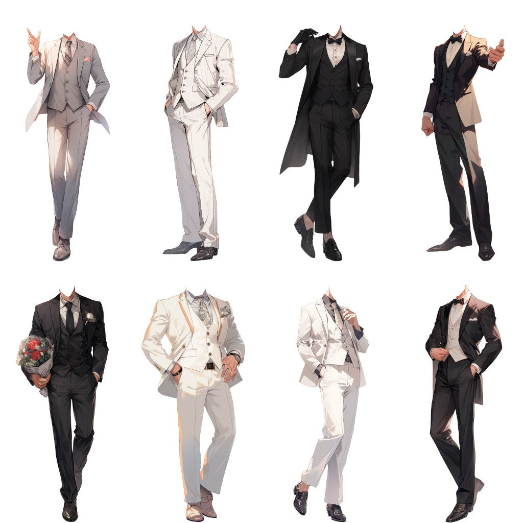 Suit 50 standing illustration (Male)