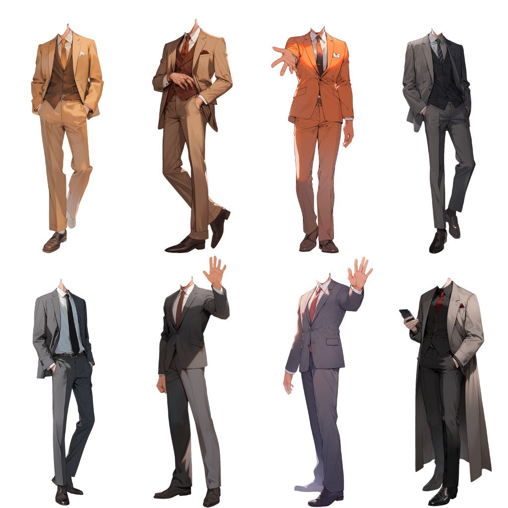 Suit 50 standing illustration (Male)