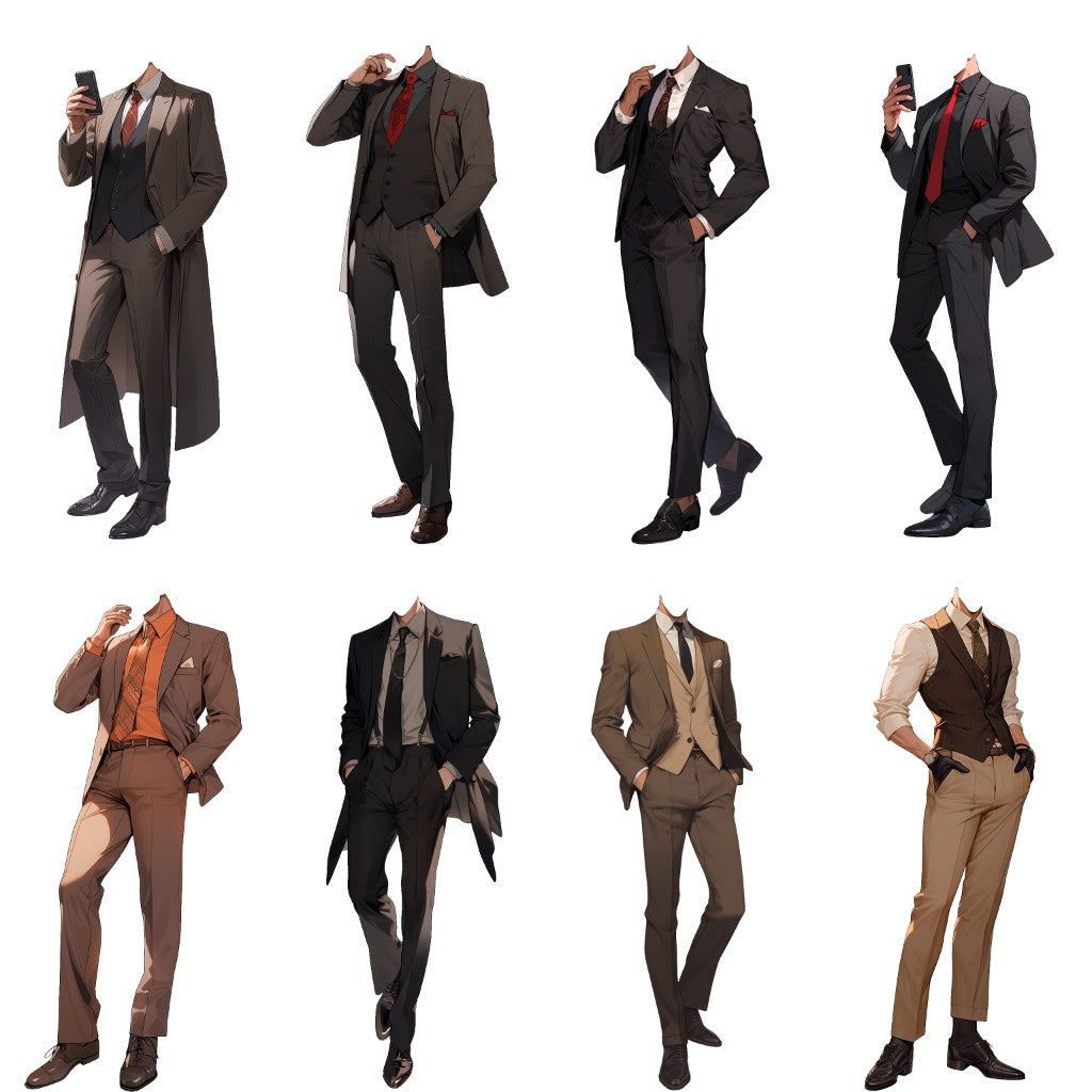 Suit 50 standing illustration (Male)