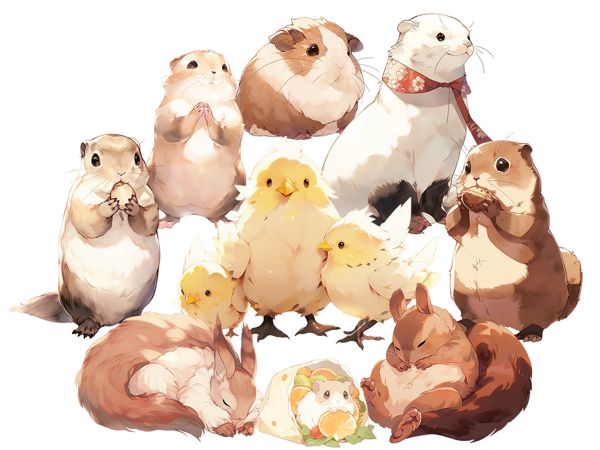 Small animals 100 Illustrations (Transparent PNG)