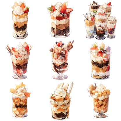 Parfait 50 Illustrations (Transparent PNG)