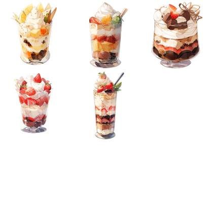 Parfait 50 Illustrations (Transparent PNG)