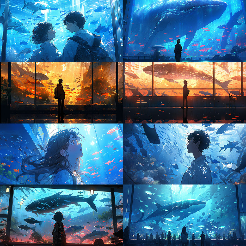 Fantasy aquarium background illustrations