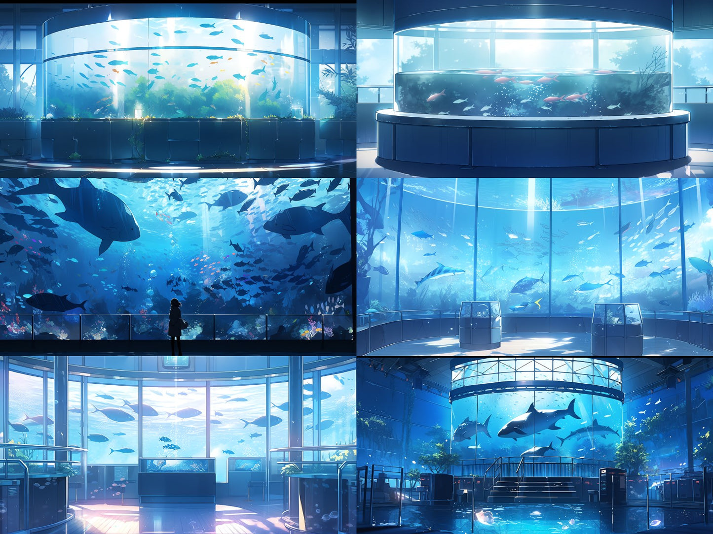 Fantasy aquarium background illustrations