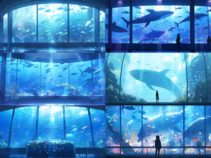 Fantasy aquarium background illustrations