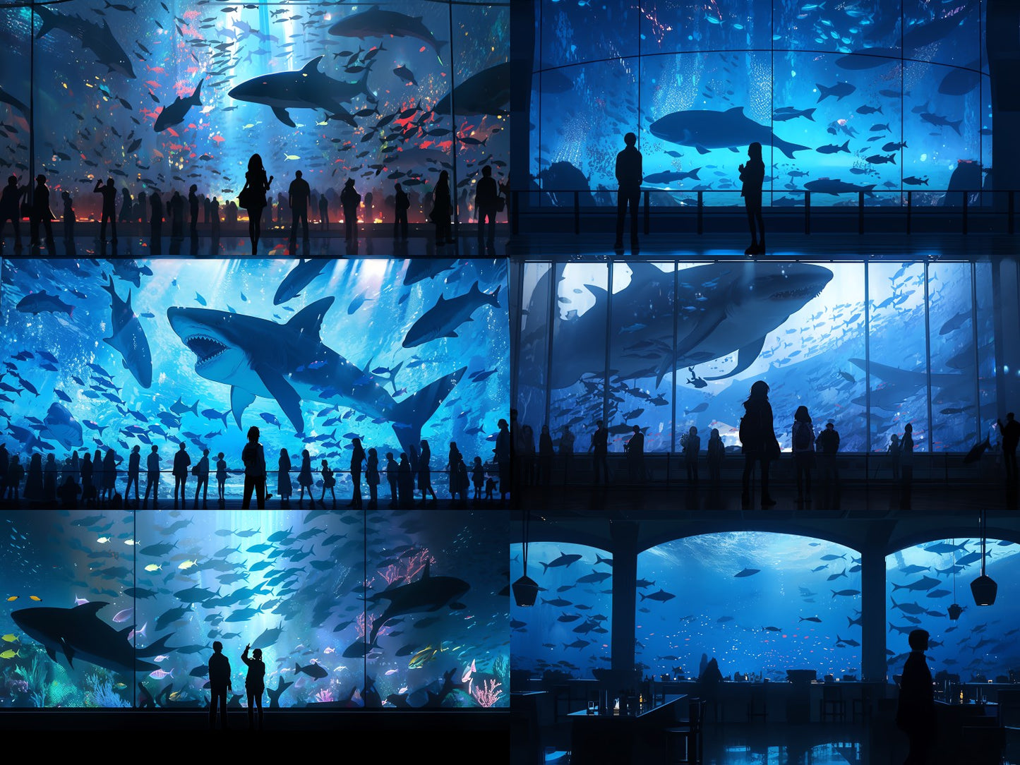 Fantasy aquarium background illustrations