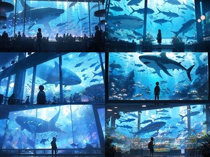 Fantasy aquarium background illustrations