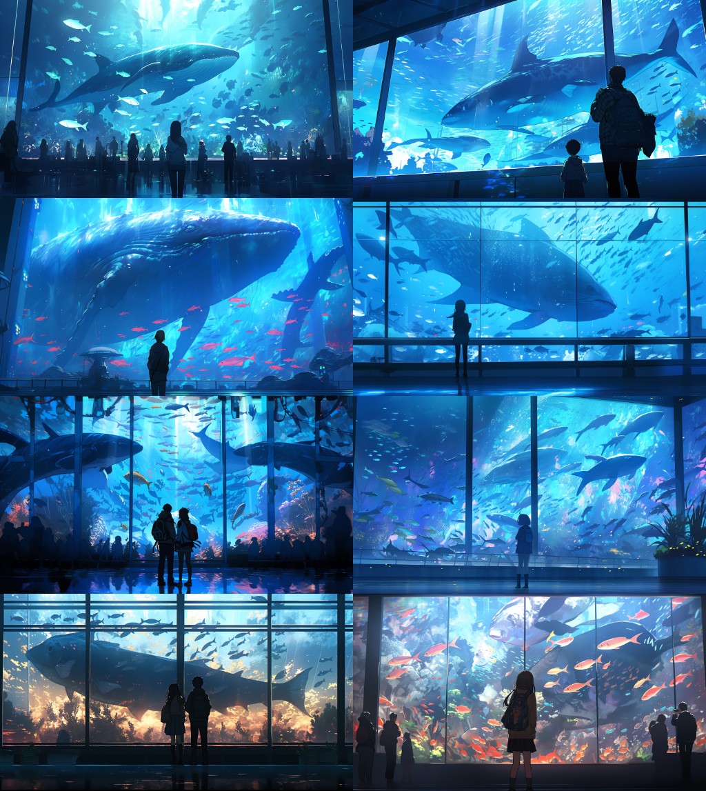 Fantasy aquarium background illustrations