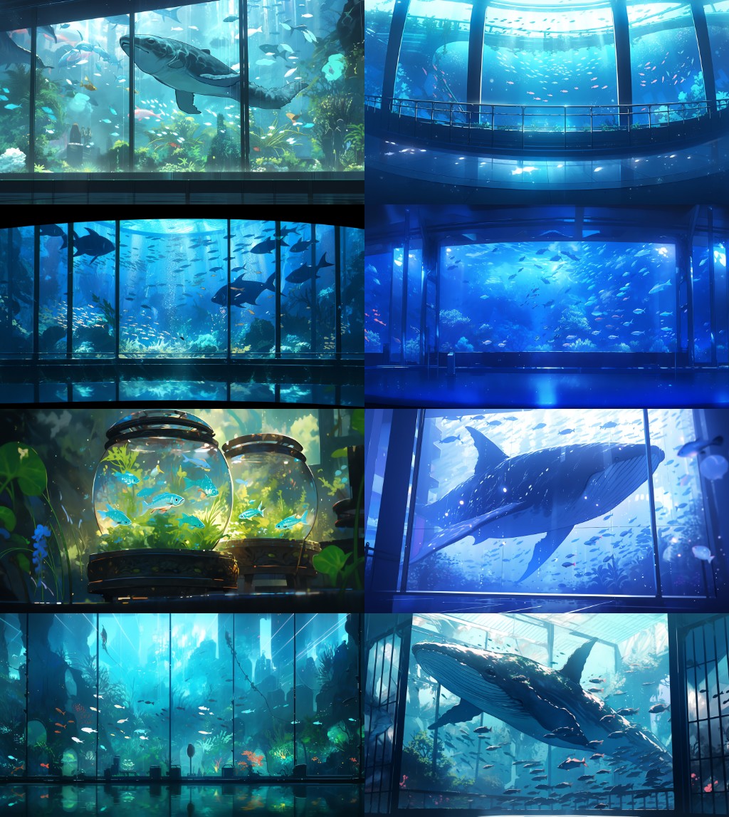 Fantasy aquarium background illustrations