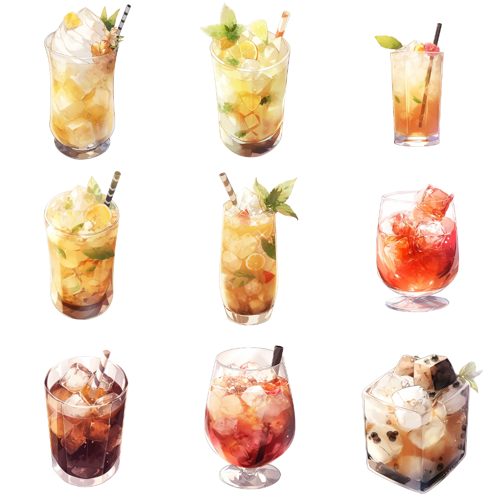 Cocktail 50 Illustrations (Transparent PNG)